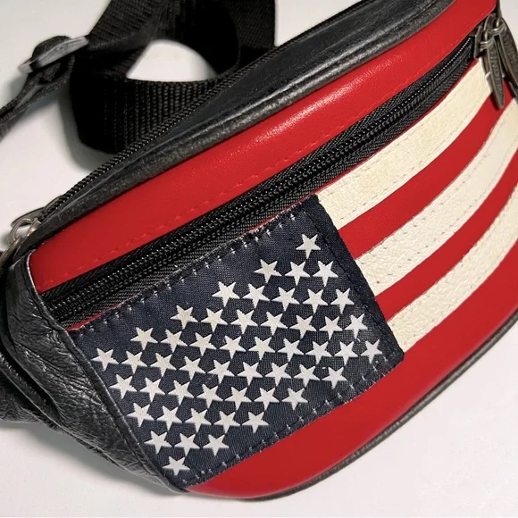 TINDER American Flag Fanny Pack Sling Bag Waist Bag Unisex Patriotic USA - Picture 2 of 7